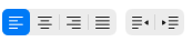 Alignment controls in the editor toolbar