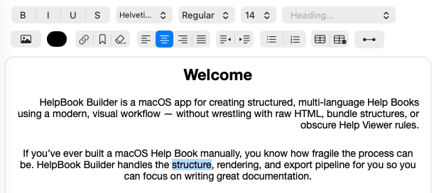 Paragraph alignment behavior in the editor