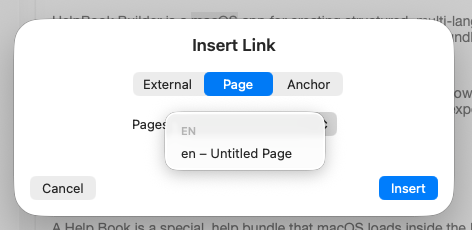 Link editing workflow in the editor