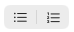 Bulleted and numbered list controls in the editor
